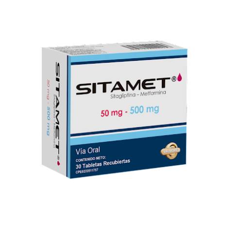 SITAMET 50 MG/ 500 MG X 30 TAB VALMORCA