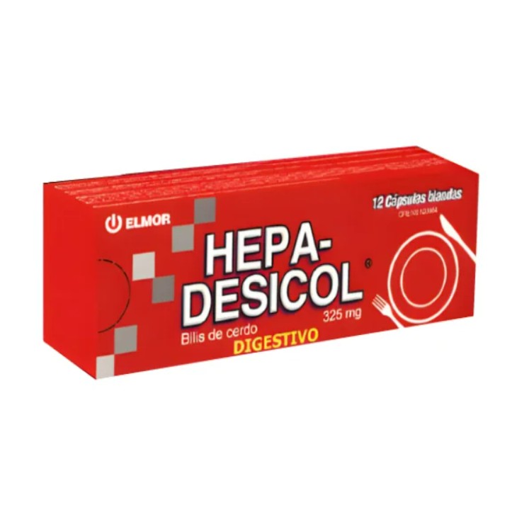 HEPADESICOL 325 MG  X 12 CAP BLANDAS ELMOR
