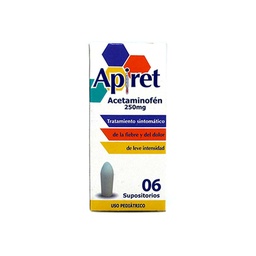 APIRET 250 MG X 6 SUPOSITORIOS
