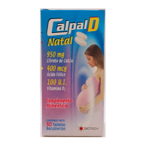 CALPAL D NATAL 950/400 MCG 100 U.I X 30 TAB  BIOTECH