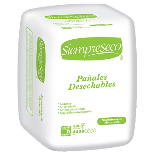 PA�AL SIEMPRE SECO ADULTO TALLA G X 6