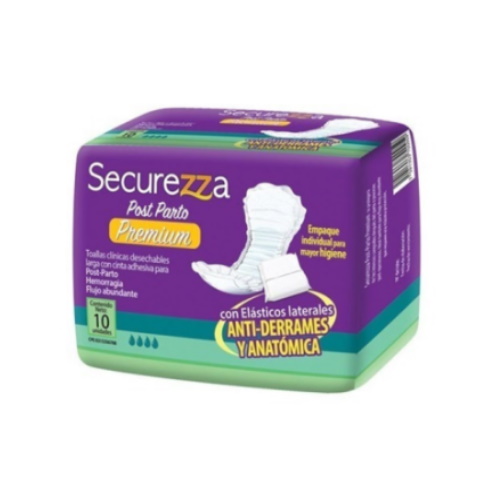 TOALLA SECUREZZA POST PARTO PREMIUM X 10