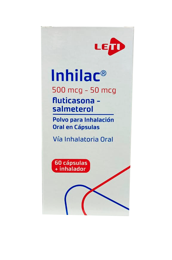 INHILAC 500 MCG /50 MCG POLVO P/INHALACION CAP X 60 + INHALADOR