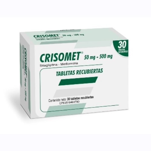CRISOMET 50 MG / 500 MG X 30 TAB REC FARMA
