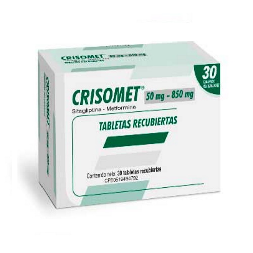 CRISOMET 50 MG / 850 MG X 30 TAB REC FARMA