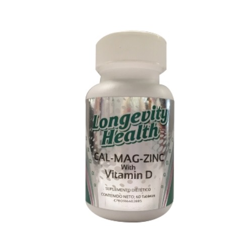 CALCIO-MAGNESIO-ZINC + VIT D X 60 TAB LONGEVITY