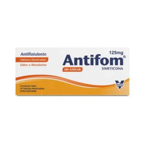 ANTIFOM 125 MG X 10 TAB MAST MANDARINA VARGAS