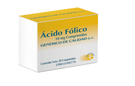 ACIDO FOLICO 10 X 20 GENERICOS DE CALIDAD