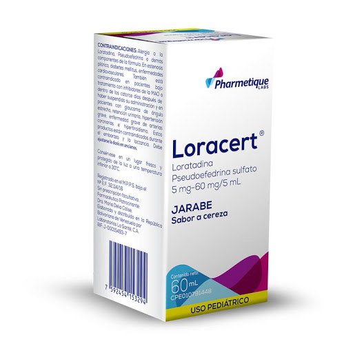 LORACERT JRBE PED 5/60 MG X 60 ML PHARMETIQUE