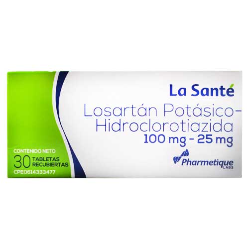 LOSARTAN POT 100/25 MG X 30 TAB LA SANTE