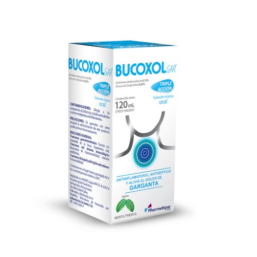 BUCOXOLGAR SOL TOPICO BUCAL MENTA X 120 ML PHARMETIQUE