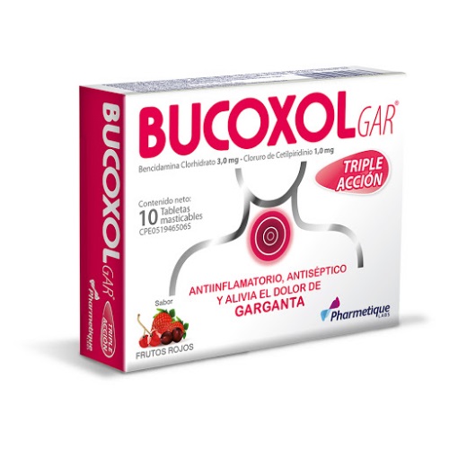 BUCOXOLGAR TAB MASTIC FRUTOS ROJOS X 10 PHARMETIQUE