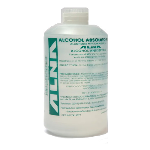 ALCOHOL ABSOLUTO 96% X 500 ML ALNA