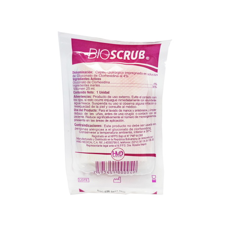 BIO SCRUB CEPILLO QUIRURGICO CLORHEXIDINA