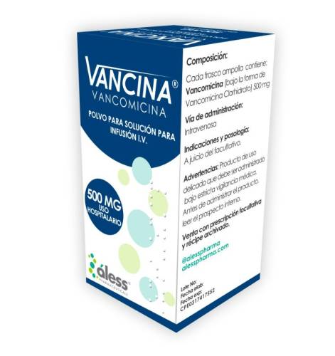 VANCINA AMP I.V. 500 MG X 1 ALESS