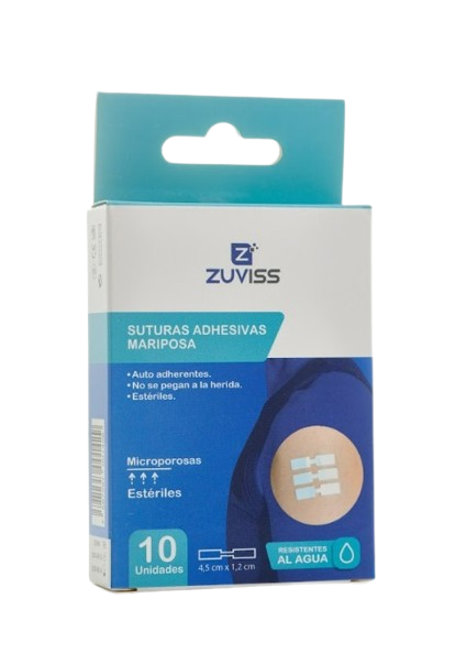SUTURA ADHESIVA MARIPOSA X 10 UNIDADES ZUVISS