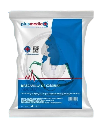 MASCARA  DE OXIGENO CON RESERVORIO ADULTO PLUSMEDIC