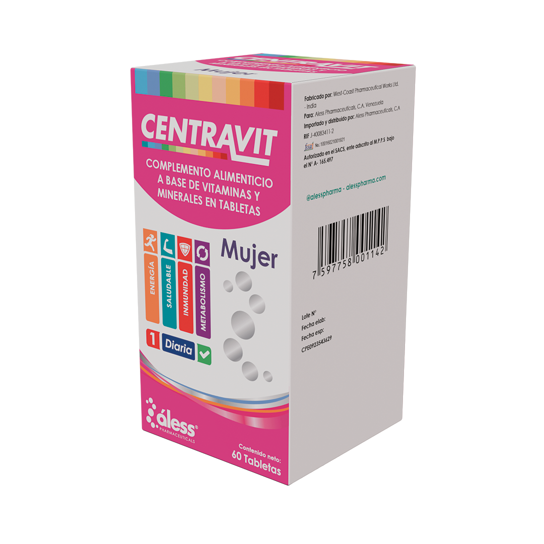 CENTRAVIT MULTIVITAMINICO TAB MUJER X 60 ALESS