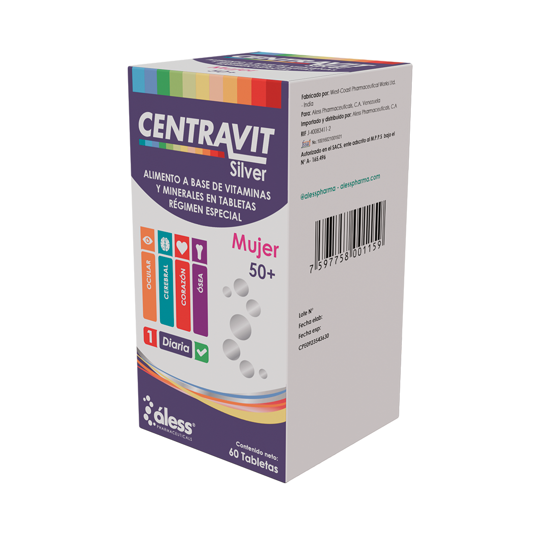 CENTRAVIT SILVER MULTIVITAMINICO TAB MUJER + 50 A�OS X 60 ALESS
