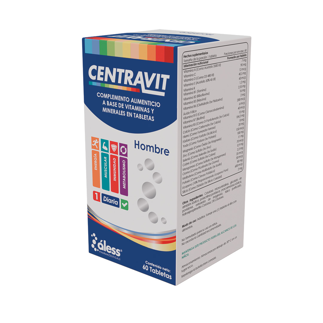 CENTRAVIT MULTIVITAMINICO TAB HOMBRES X 60 ALEES