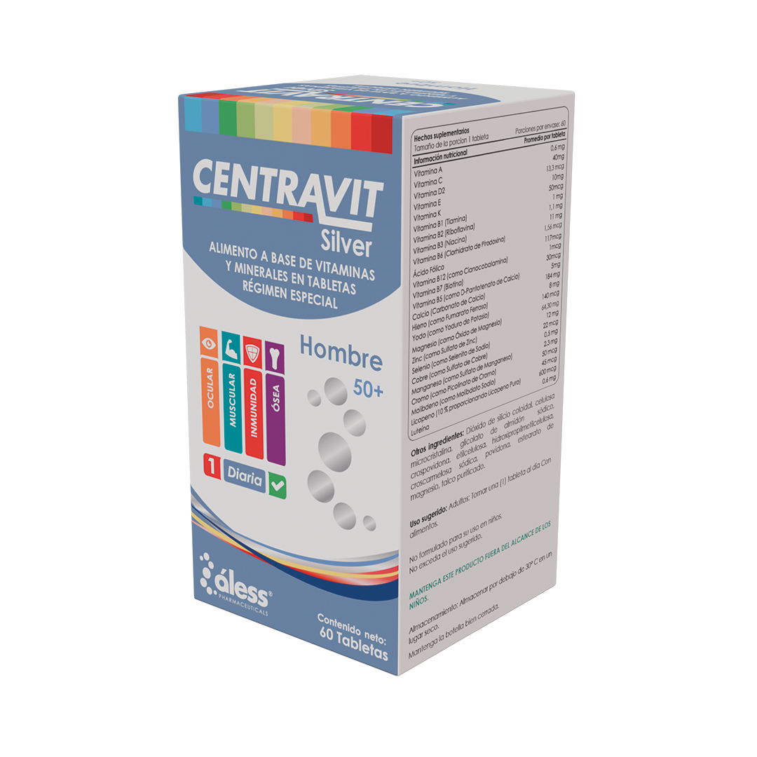 CENTRAVIT SILVER MULTIVITAMINICO TAB HOMBRE + 50 A�OS X 60 ALESS