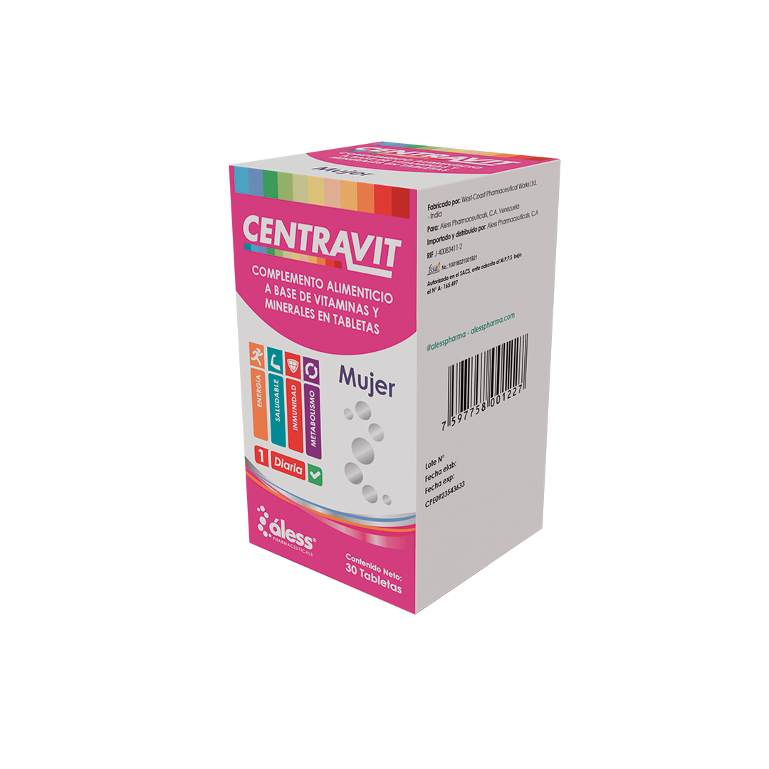 CENTRAVIT MULTIVITAMINICO TAB MUJER X 30 ALESS