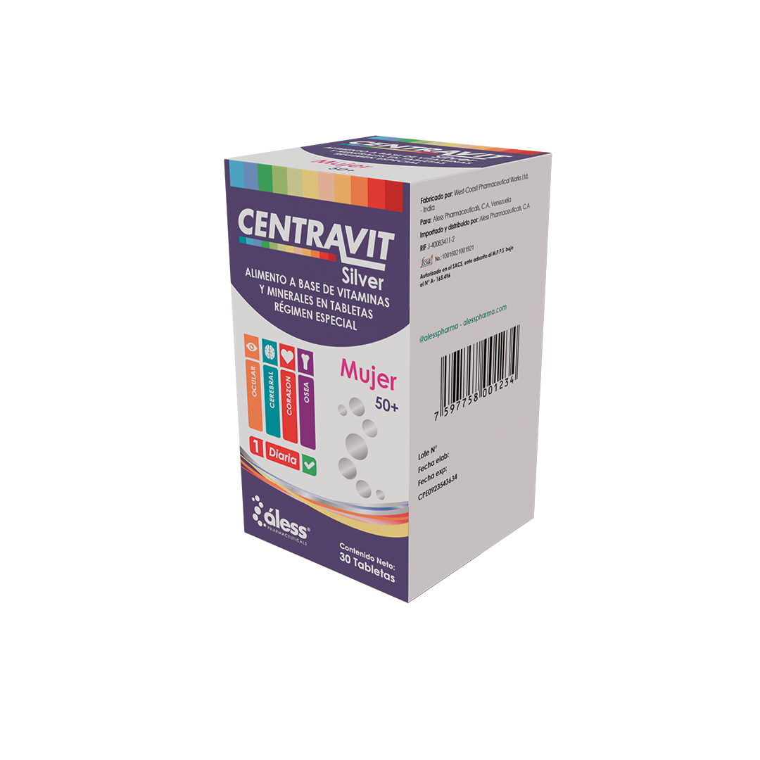 CENTRAVIT SILVER MULTIVITAMINICO TAB P/MUJER + 50 A�OS X 30 ALESS