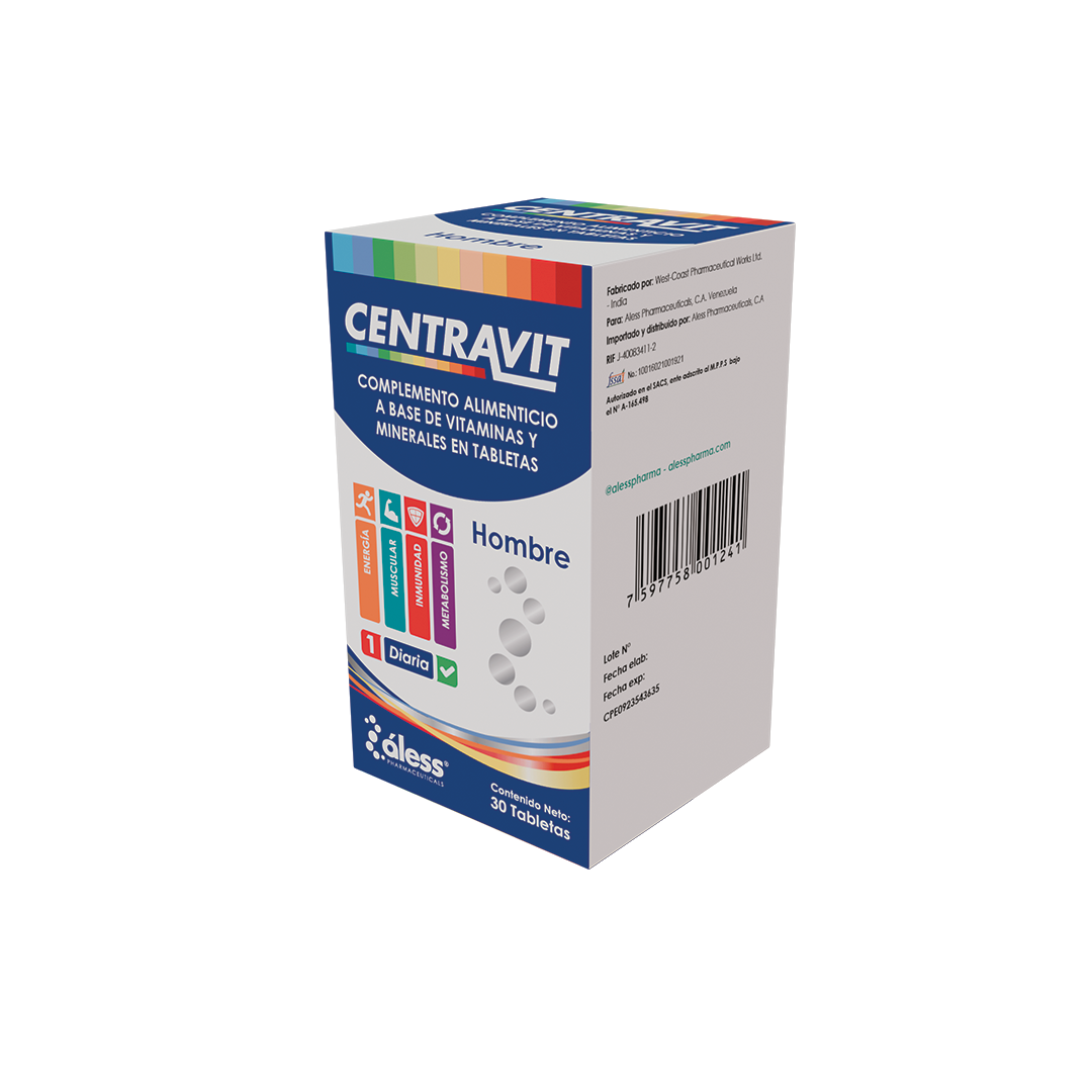 CENTRAVIT MULTIVITAMINICO TAB HOMBRE X 30 ALESS