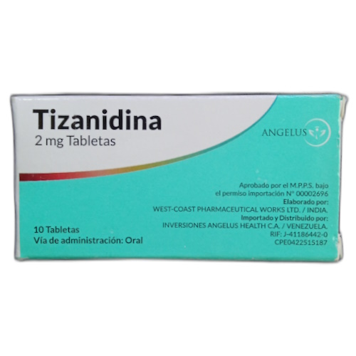 TIZANIDINA 2 MG X 10 TAB ANGELUS