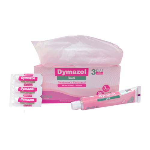 DYMAZOL DUAL OVULOS VAG 200 MG X 3 + CREMA VAG 1% X 20 GR DISTRILAB