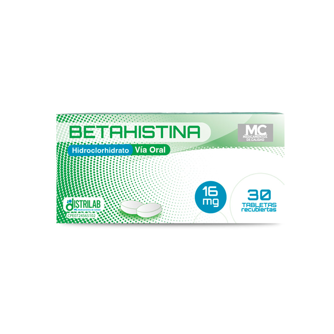 BETAHISTINA 16 MG X 30 DISTRILAB