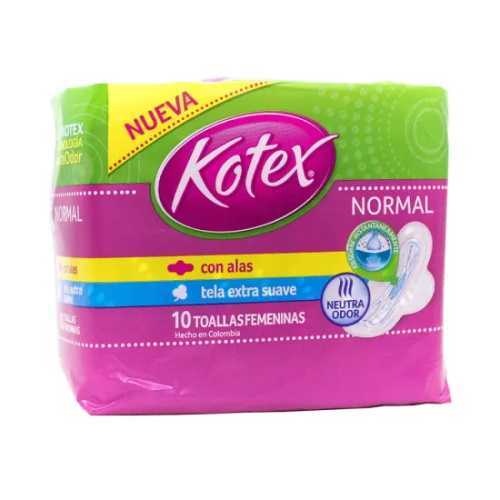 TOALLAS KOTEX NORMAL C/ ALAS X 10