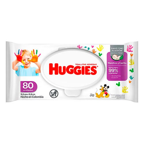 TOALLAS HUMEDAS HUGGIES MANITOS Y CARITA X 80