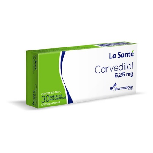 CARVEDILOL 6.25 MG X 30 TAB LA SANTE