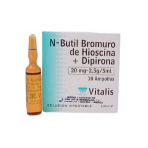 N-BUTIL BROMURO DE HIOSCINA + DIPIRONA 20MG-2.5MG/5ML X 1 VITALIS