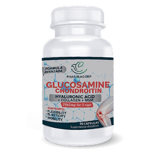 GLUCOSAMINE CHODROITIN COLAG ACID HYALURONIC X 90 CAP PHARMACORP