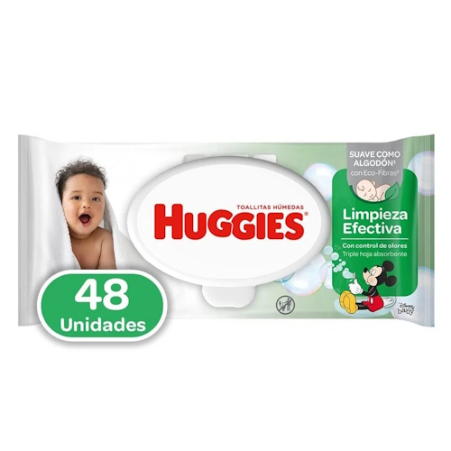 TOALLAS HUMEDAS HUGGIES LIMPIEZA EFECTIVA X 48