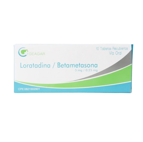 LORATADINA BETAMETASONA 5MG/0.25 MG X 10 TAB GEAGAR