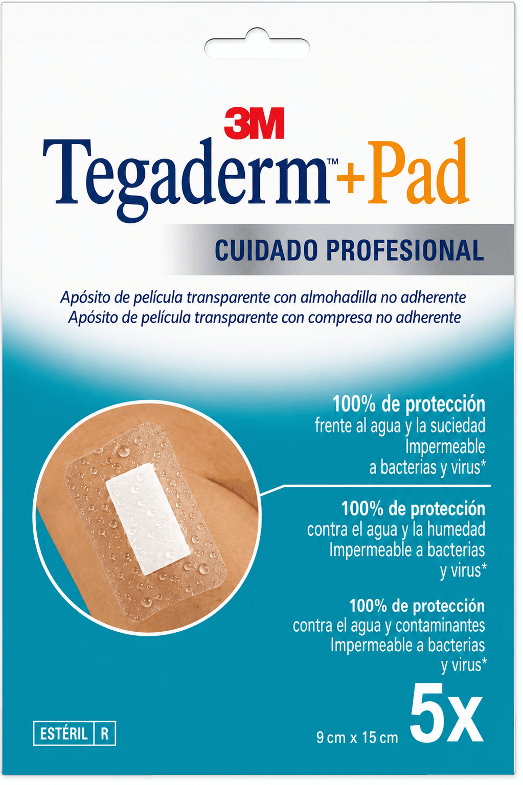 APOSITO TEGADERM 3M +PAD 9CM X 15 CM X 1