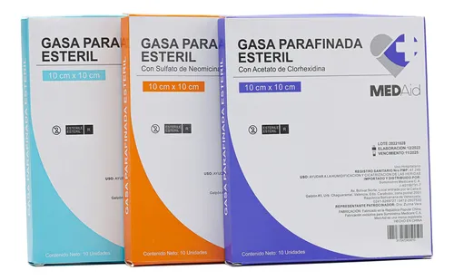 GASA PARAFINADA CON ACETATO DE CLORHEXIDINA MEDAID