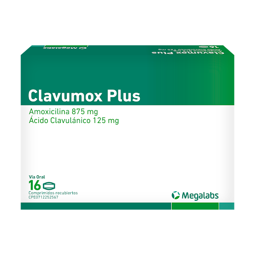 CLAVUMOX PLUS 875/125MG X 16 COMP MEGALABS