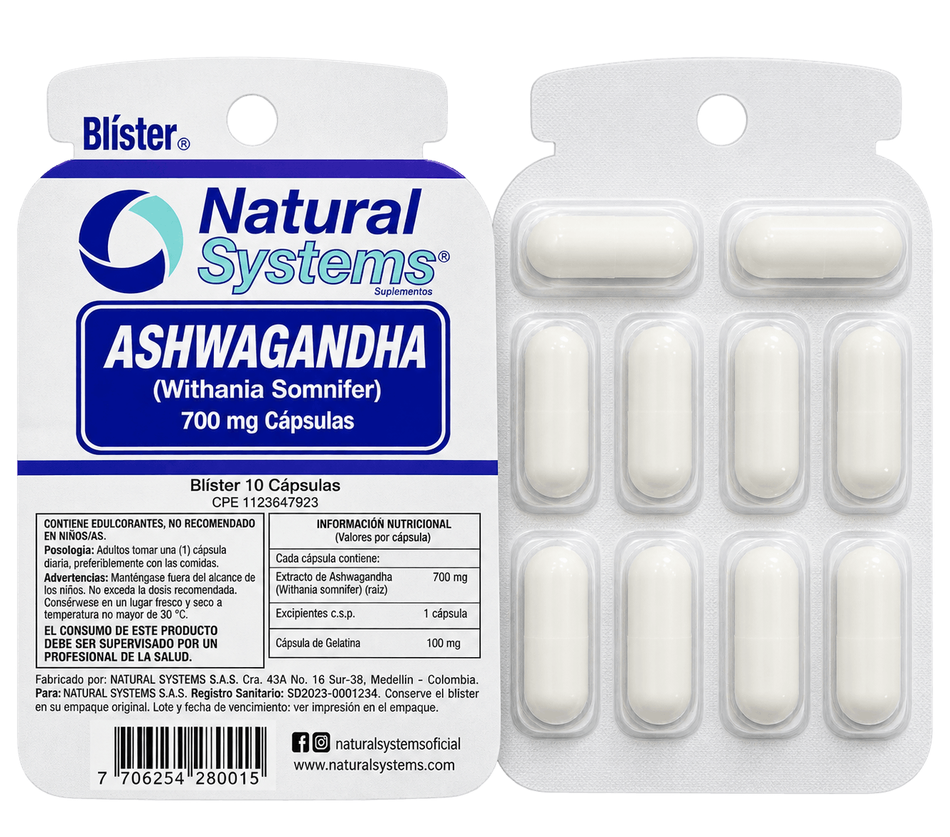 ASHWAGANDHA X 10 BLISTER NATURAL SYSTEMS
