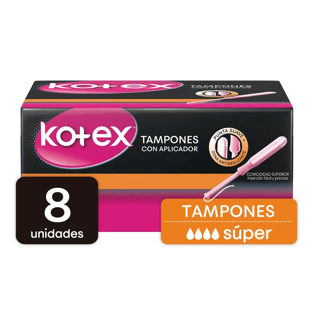 KOTEX TAMPONES CON APLICADOR SUPERX 8