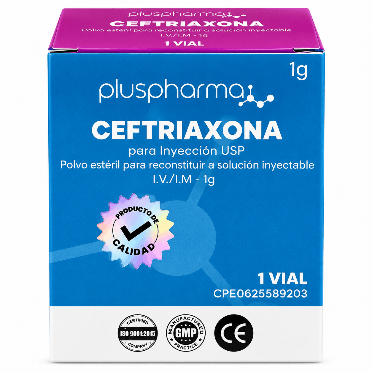 CEFTRIAXONA 1 GR I.V SOL INY PLUSPHARMA 1 AMP