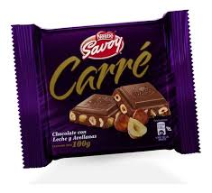 CHOCOLATE SAVOY CARRE LECHE Y AVELLANAS 100GR