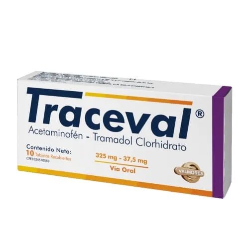 TRACEVAL 325 MG - 37.5 MG X 10 TAB VALMORCA