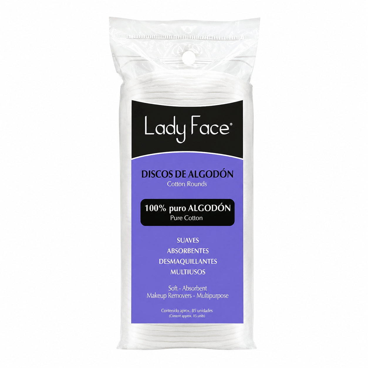 LADYFACE DISCOS DE ALGODON X 80 UNID