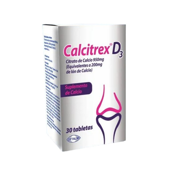 CALCITREX 950 MG X 30 TAB OFTALMI