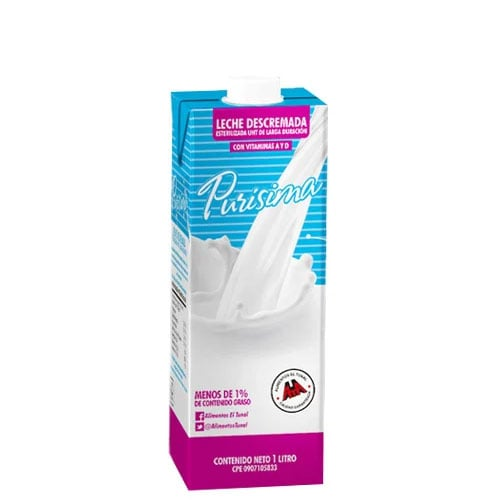 LECHE DESCREMADA PURISIMA X 1 LITRO