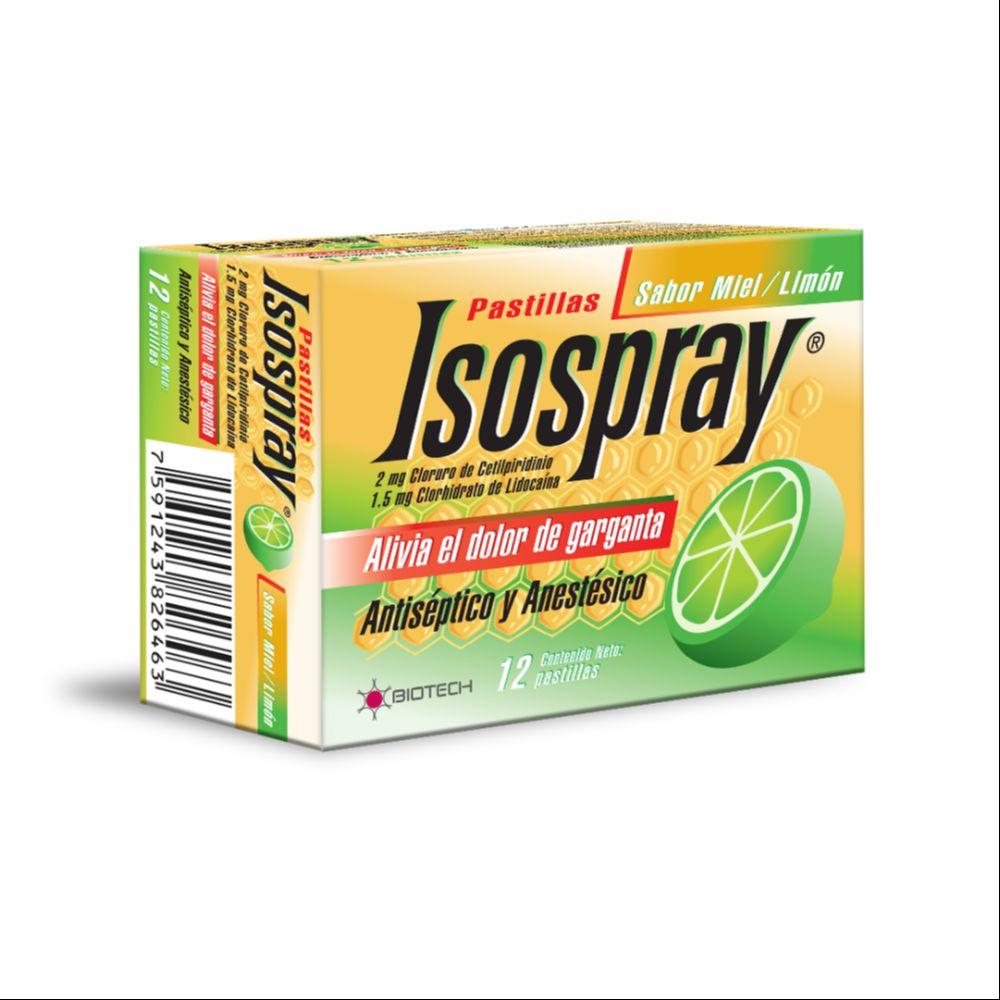ISOSPRAY SABOR MIEL-LIMON X 12 TAB BIOTECH